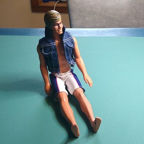 Vintage Mattel Toy 1968 Blue Eyes Vest purple label shorts ink mark  Face Hair - Picture 7 of 8